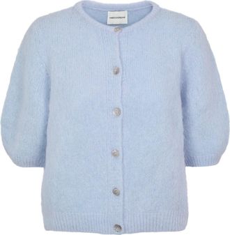 Americandreams Susan Short Sleeve Cardigan - Dames - Vesten - Blauw - L - Wol - Truien & Vesten