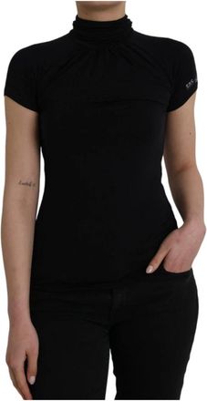 Costume National Zwart korte mouw coltrui top - Dames - T-shirts - Zwart - S - Tops