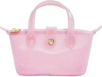 Stoney Clover Lane Jelly Pouchette Clear Crossbody Bag in Flamingo Sparkle at Nordstrom