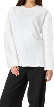 Soaked In Luxury Coreen Long Sleeve A-Line Fit T-Shirt In Broken White