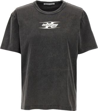 Alexander Wang Logo T Shirt Grigio-Donna