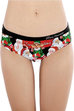 Generic Womens Christmas Printed Panties Womens Snowman Printed Briefs Christmas Santa Costume Xmas Panties Funny Underwear Knickers Print Briefs Xmas Santa O