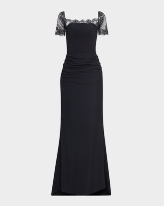 La Petite Robe Di Chiara Boni Lace-Embellished Mermaid Gown