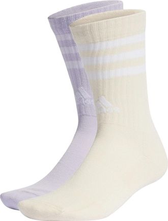adidas 3-Stripes Cushioned Crew Socks Yellow Purple IC1326