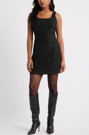 Open Edit Tweed Sleeveless Minidress in Black at Nordstrom Rack, Size X-Large