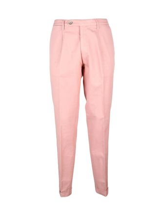 Michael Coal Pink Cotton-Linen Stretch Pants