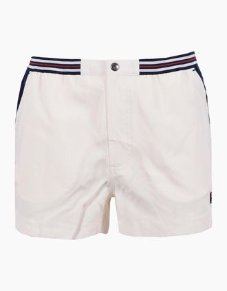 Fila Mens FILA HIGHTIDE 4 TERRY POCKET STRIPE SHORTS GARDENIA/FILA NAVY - White - Size: 36/32