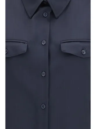 Cruna Virgin Wool Fleece Overshirt - Navy