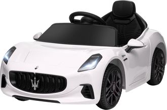OEM Coche El&eacute;ctrico Infantil Maserati Gran Turismo Folgore Con Bater&iacute;a 12v Mando A Distancia Faros Bocina M&uacute;sica Mp3 Blanco