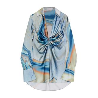 SIMKHAI Kleedjes, Dames, Veelkleurig, S, Polyester, Multicolor gedrapeerde mini-jurk