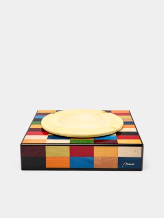 Morici Collection Venezia Rialto Wood Inlay Ashtray