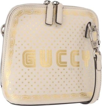 Gucci Pre-owned Vintage Shoulder Bag - Dames - Vintage Schoudertas - Beige - ONE Size - Leer - Vintage