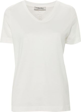 Max Mara embroidered-logo cotton T-shirt - women - Cotton - S - White