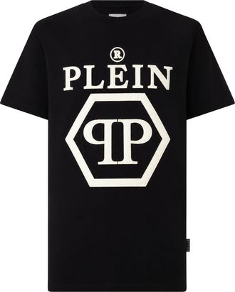 Philipp Plein T-shirt Round Neck SS Flock print Hexagon