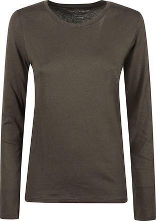 Majestic Filatures Fitted Long-Sleeved Top with Round Neckline