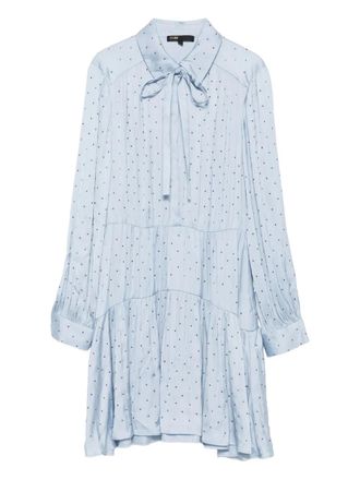 Maje studded mini shirt dress - women - Polyester - 36 - Blue