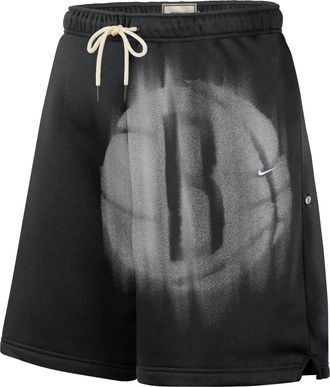 Nike Mens Brooklyn Nets Standard Issue Fleece Basketball Shorts in Black | IQ1456-010