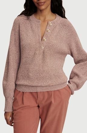 Varley Kennings Half Button Sweater in Ginger Rose Fleck at Nordstrom, Size X-Large