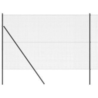 Berkfield Home Welded Wire Fence with 7 Posts Grey 1.4x50 m Steel