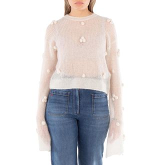 Rotate Ladies Egret Light Knit LS Sweater, Brand Size 40 (US Size 6)