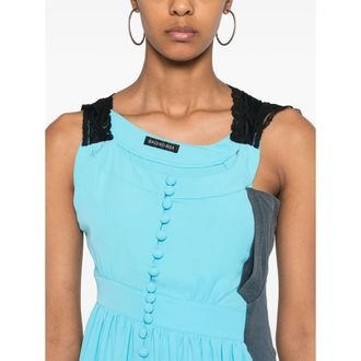 Balenciaga Asymmetric Panelled Dress - Blue