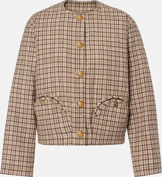 Blaz&eacute; Milano Blaz&eacute; Milano Altai checked wool and cashmere jacket