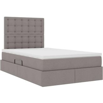vidaXL Storage Bed with Mattress Taupe 120 x 190 cm Faux Leather vidaXL