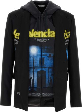 Balenciaga Black Graphic Blazer Jacket