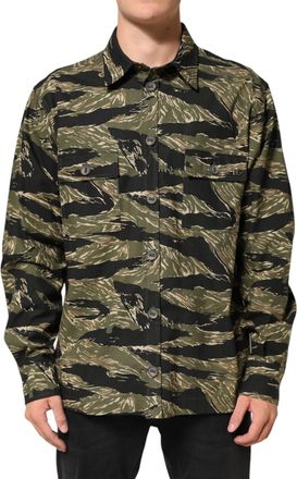 Dolce & Gabbana Multicolor Camouflage Cotton Casual Mens Shirt