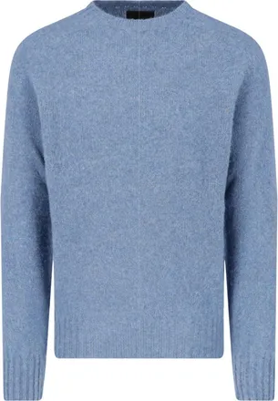 Howlin Light Blue Fine Wool Ribbed Crewneck Sweater