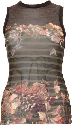 Jean Paul Gaultier Multicolor Printed Round Neck Top