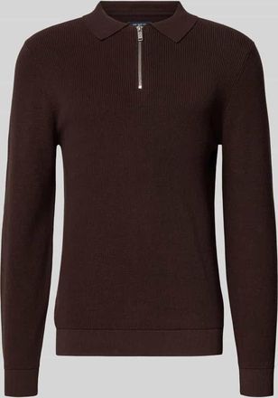 Mc Neal Strickpullover mit Reverskragen in Schoko Melange, Größe XXXL