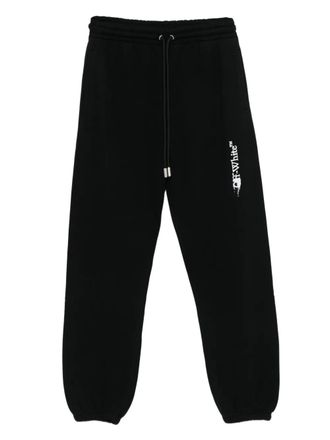 Off-white logo-print drawstring track pants - men - Cotton - S - Black