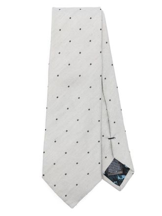 Paul Smith polka-dot tie - men - Silk/Linen/Flax - One Size - Grey