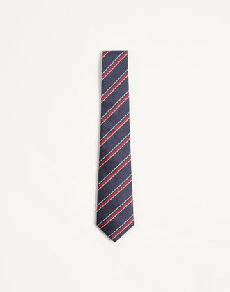 Valentino Garavani Valentie Jacquard Regimental Silk Tie