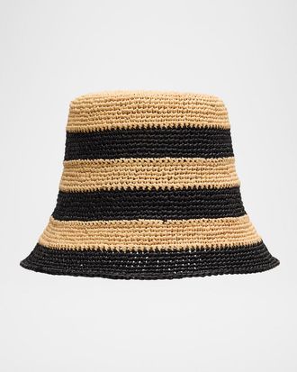 Helen Kaminski Aleki Raffia Crochet Bucket Hat