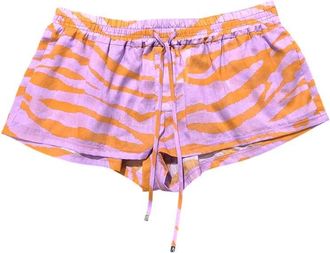 The Attico Die Attico Orange Zebra Shorts