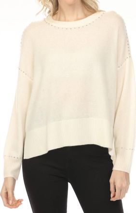 Joseph Ribkoff Studded Cashmere Knit Sweater In Vanilla