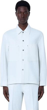 Christophe Lemaire Cotton Twill Overshirt - Heren - Spijkerjassen - Wit - L - Katoen - Jassen