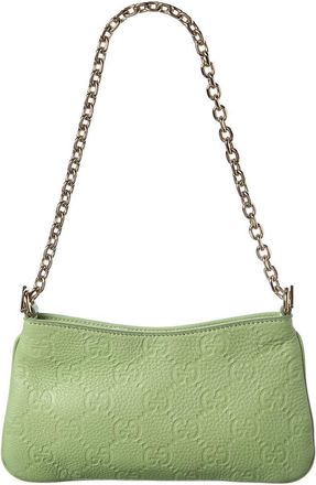 Gucci Gg Emblem Super Mini Leather Shoulder Bag
