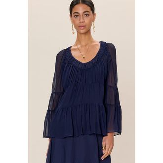 Rebecca Taylor Skye Blouse in Maritime Blue at Nordstrom, Size X-Small