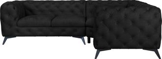 HOME AFFAIRE Chesterfield-Sofa »Ecksofa GLYNIS L-Form mit Wellenunterfederung, Masse B/T/H 264/204/75cm« aufwändige Knopfheftung, moderne Chesterfield Optik, Fussf