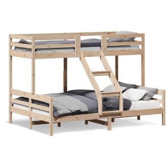 Berkfield Home Bunk Bed without Mattress 80x200/140x200 cm Solid Wood in Light Tan