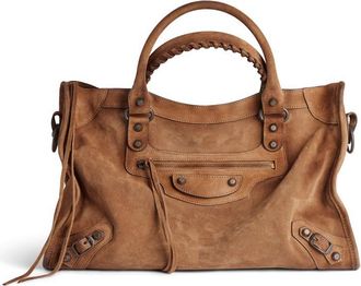 Balenciaga Le City Medium In Camel Suede Calfskin Bags