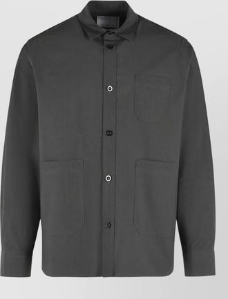 sacai cotton shirt jacket