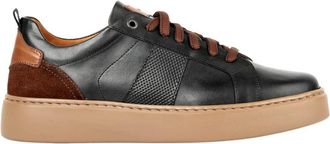 Exton Vienna Sneakers - Heren - Sneakers - Zwart - 41 EU - Leer - Schoenen