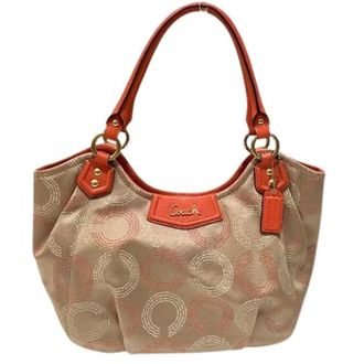 Coach Pre-owned Handbags, female, Multicolor, Size: ONE SIZE Pre-owned Op Art Tote Bag