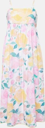 Juliet Dunn Floral cotton and linen midi dress