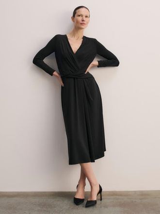 The Fold Auletta Jersey Dress in Black at Nordstrom, Size 12