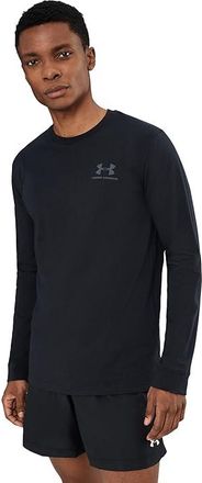 Under Armour UA Sportstyle Left chest Long Sleeve Mens Clothing Black/Pitch Gray : 2XL, Cotton/Polyester